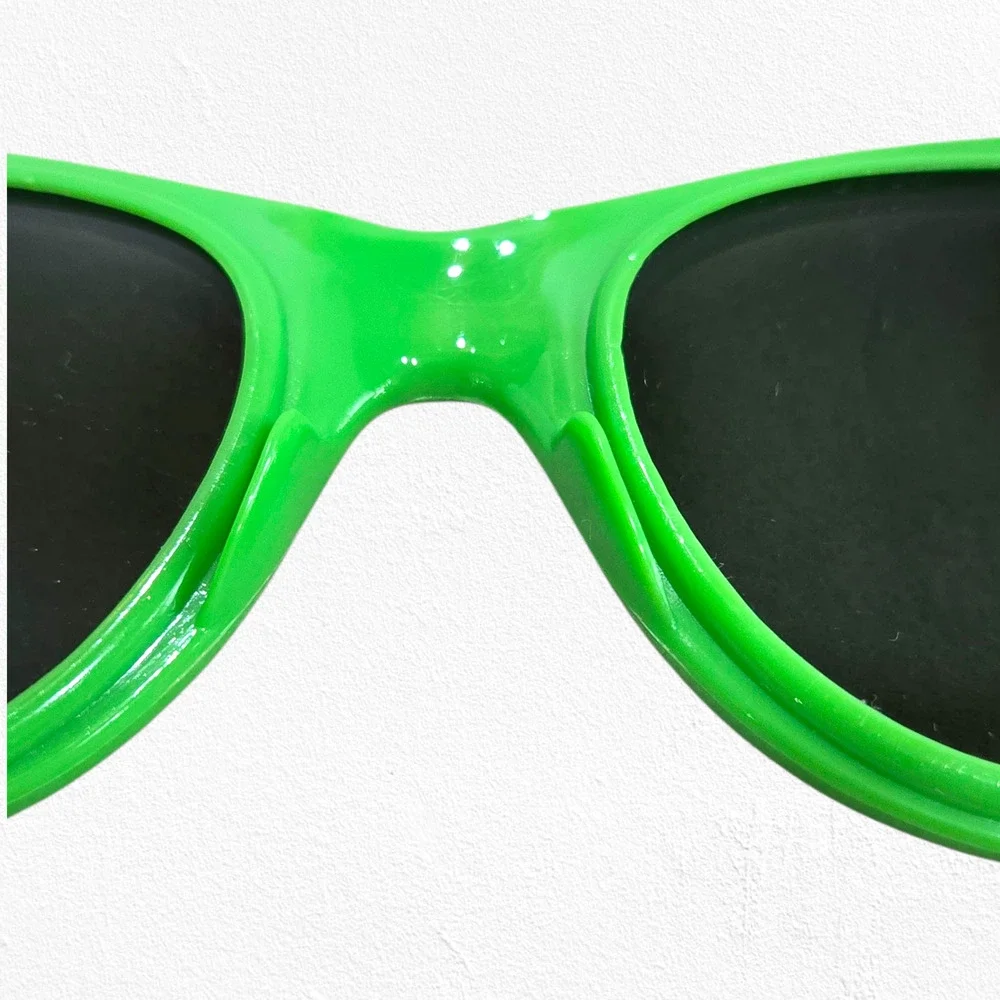 1980s Vintage Neon Green Cat Eye Sunglasses Rave Y2K Style Festival Glasses